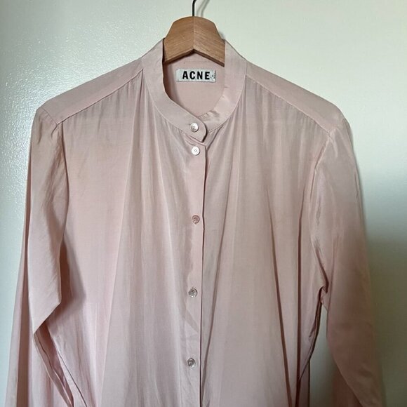 Acne Studios Blush Pink Silk Cotton Open Back Playsuit Romper 34 / XS​​​​​​​​​​ - Picture 3 of 7